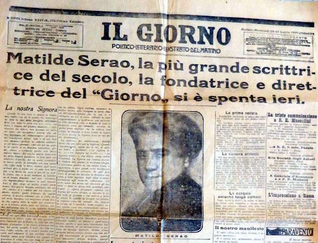 Matilde Serao, one of the greatest writers of the century and the director of the"Day" , passed away yesterday.